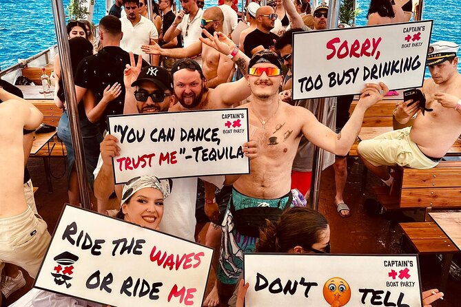 Captain’s Boat Party Split–Blue Lagoon Swim Stop + Free Shots &DJ - What is included, and what you still pay for