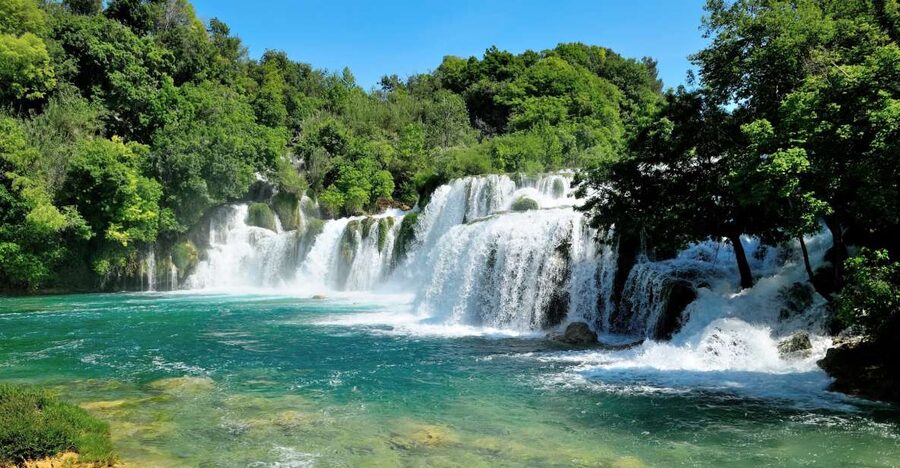 From Omiš: Krka Waterfalls and Trogir Small Group Tour - Skradin and the boat along the Krka River