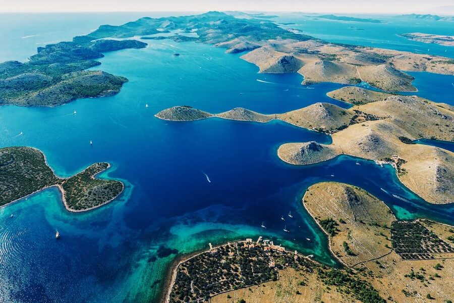 From Sinj: 1.5-Hour Private Flight over Kornati & Šibenik - Šibenik and the first sight of Kornati