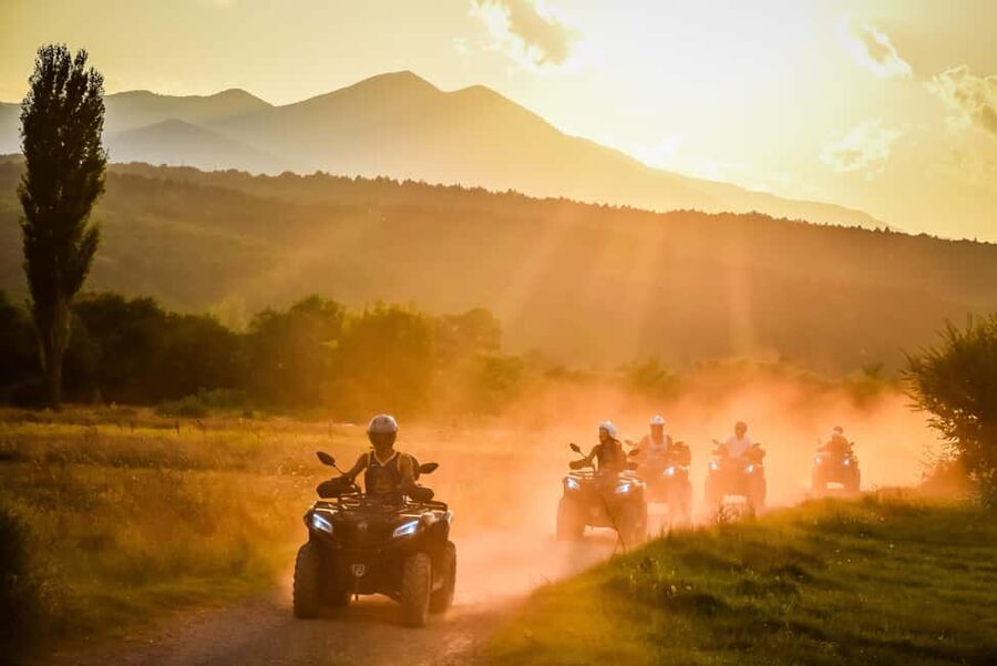 From Split: ATV Dinara Mountain Tour with Picnic - Starting at Rumin 51 and getting ready to ride