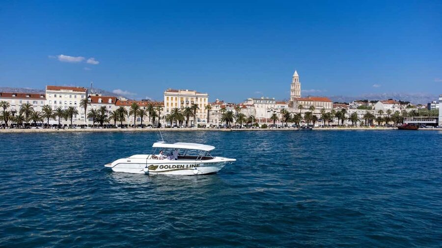 From Split: Blue Lagoon and 3 Island Boat Tour - Trogir: one hour in a UNESCO-protected town