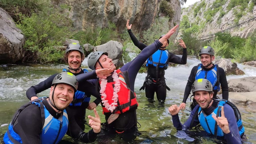 From Split/Omiš: Canyoning Cetina River + Free Photos/Video - Meeting the 50-meter waterfall