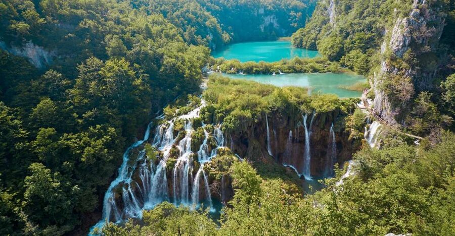 From Split or Trogir: Plitvice Lakes Guided Full-Day Tour - Kozjak Lake gives the tour a welcome change of pace
