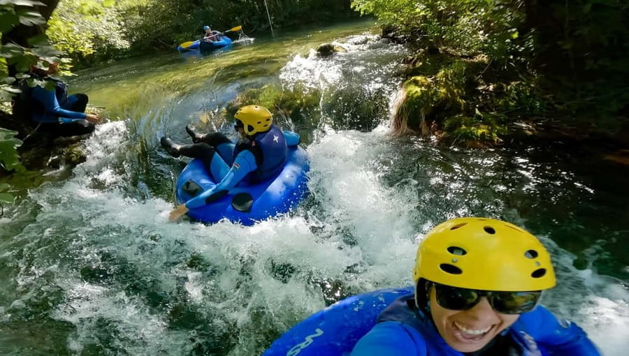 From Split: River Tubing on Cetina River - Getting fitted at the Zadvarje base