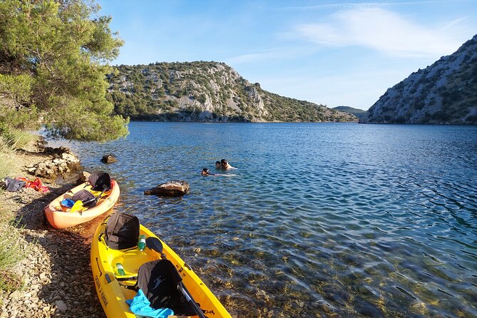 Kayaking and mussels tasting at Krka River estuary-private tours - Paddling out from Zaton into the Krka estuary