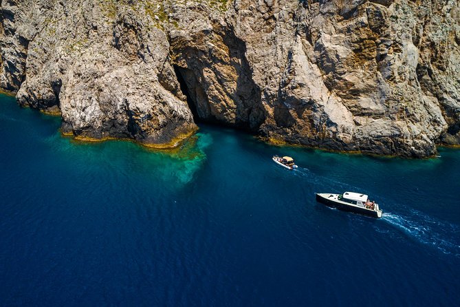 Luxury Boat - Blue Cave From Split Island-Hopping Full-Day Cruise, Hvar, Vis - Stiniva Cove and the view from the water
