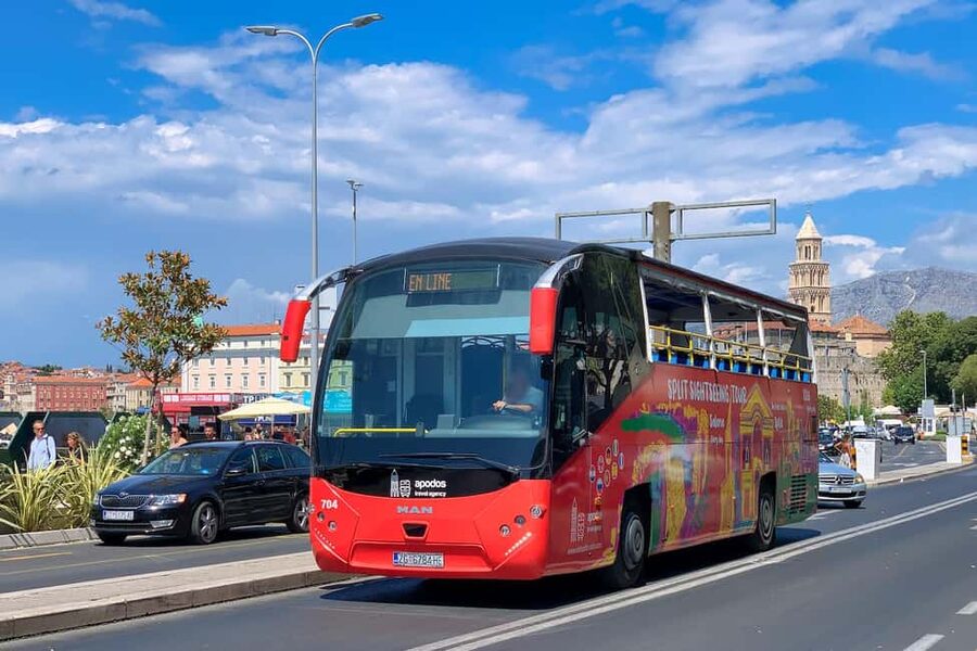 Open Panoramic Bus Tour +Guided Walking Tour in 10 languages - Riding past Bačvice beach and the waterfront