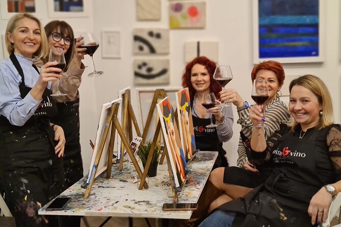 Painting party at Art Bottega - Paint & Wine Studio in Split - Wine, music, and the social side