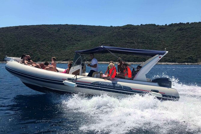 Private boat tour to Blue Lagoon & 4 Islands - Trogir appears from the water
