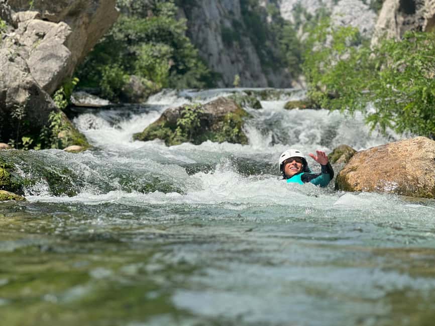 Small Group Canyoning with proffesional guide - Getting fitted with canyoning equipment