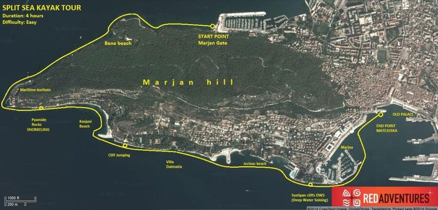 Split 4-Hour Guided Sea Kayak Tour - Villa Dalmatia and the approach to Sustipan Cliff