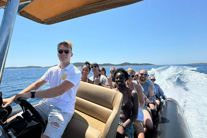 Split: Blue Lagoon, Hvar, Brač, 6 Islands Boat Tour - Small Group - Labadusa Beach, a short final swim on Čiovo