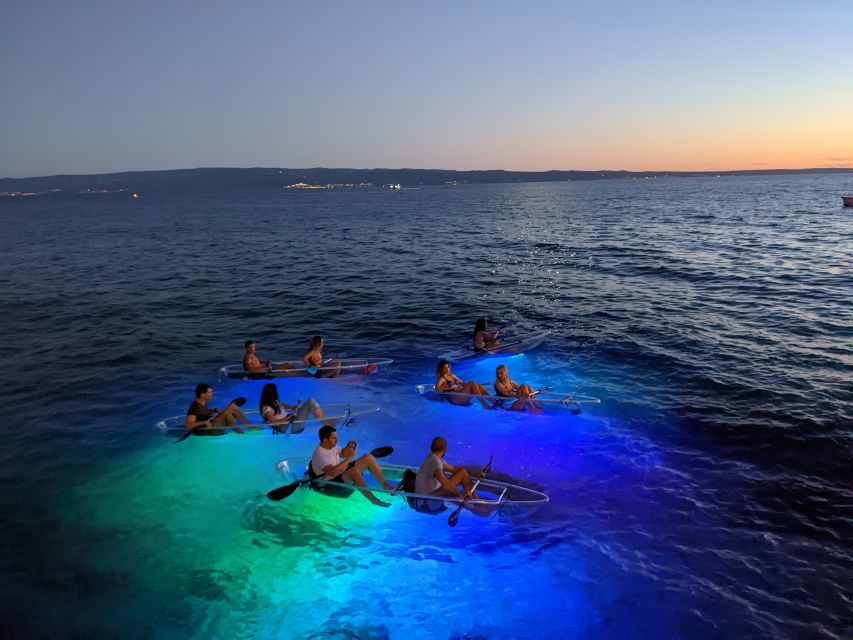 Split: Illuminated Evening Guided Kayaking Tour - Entering the Žrnovnica River by glowing kayak