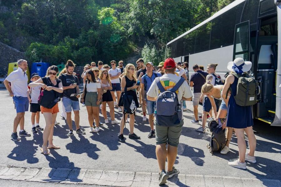 Split: Krka Waterfalls Guided Day Trip with Swim & Boat Tour - Wine tasting in Plastovo