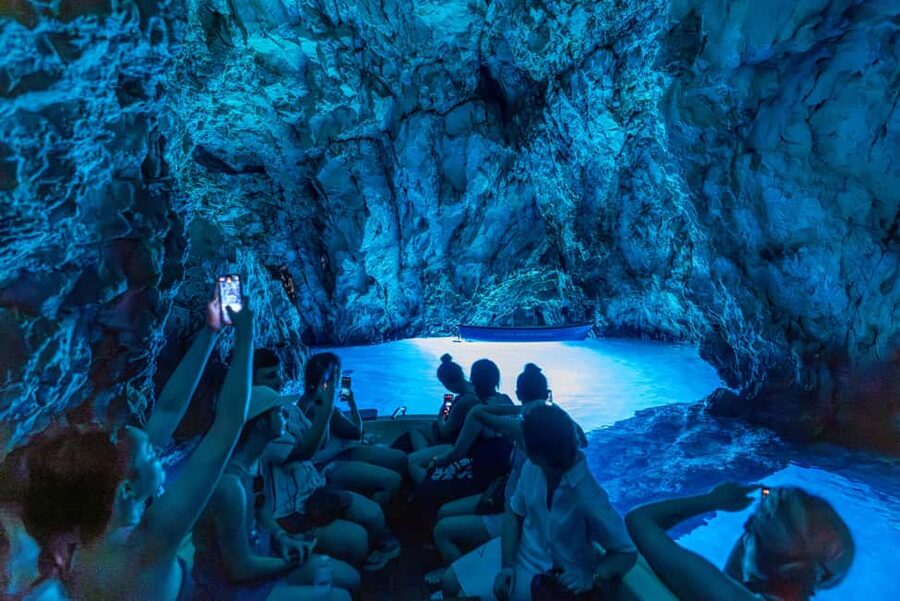 Split or Trogir: Blue Cave, Vis, and Hvar Speedboat Tour - Biševo and the silver-blue Blue Cave