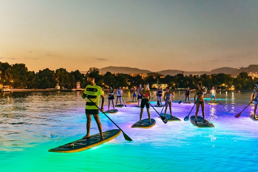 Split: Stand Up Paddleboard Night Glow Tour - The first glow on the sea