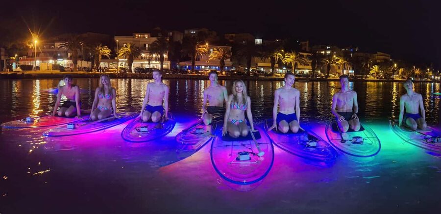Split: Transparent SUP night Glow tour - Paddling the Sea as Daylight Fades