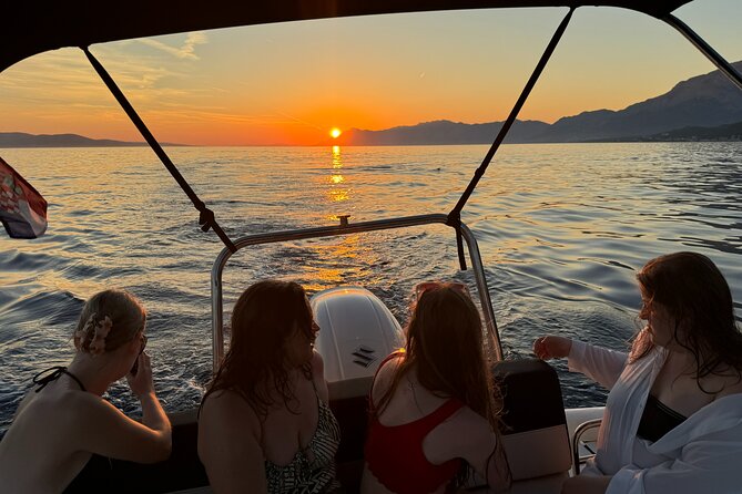 Sunset Speedboat Tour in Makarska with swim stop on island Brač - Leaving Makarska harbor for the Brač coast