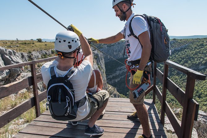 Zipline Šibenik - Getting fitted and learning the safety rules